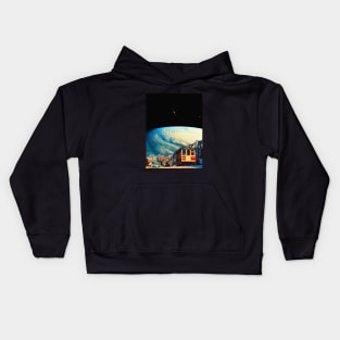 Outer Town - Space Aesthetic, Retro Futurism, Sci-Fi Kids Hoodie